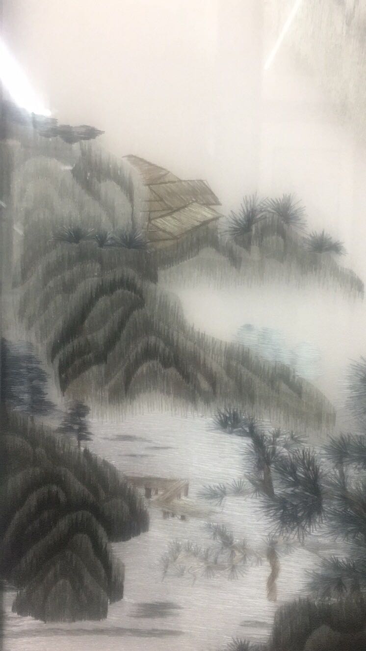Embroider Intertek 40X140cm Light Boat Line Suzhou Embroidery Decorative Painting details Picture