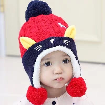 Fleece children's hats, autumn and winter girls' ear-protecting woolen hats and scarves sets, baby boys, trendy kids, and middle-aged children