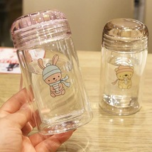 帝怡卡通双层玻璃杯耐热可爱男女学生加厚水杯小巧迷你韩版水杯子