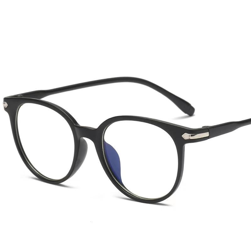 Student myopia glasses frame flat light glasses, low-key, lightweight and artistic photography style, unisplus-gender solid color round frame, 15959 Specification image