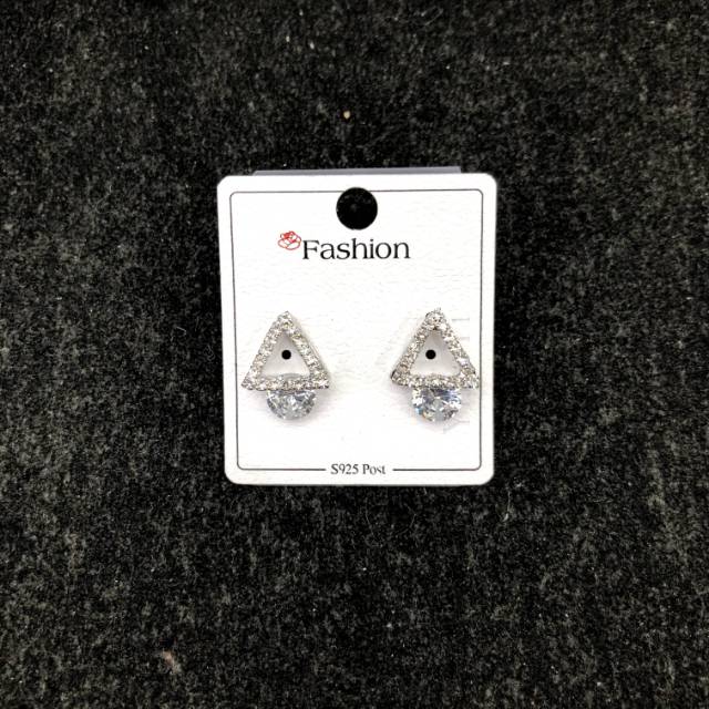 Triangular earrings with diamond-encrusted crystals are shiny, fashionable and versatile earrings