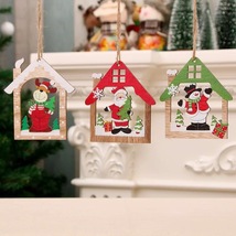 丽华工艺圣诞装饰品 木制工艺激光镂空圣诞树小挂件木质 创意新品木质挂件
