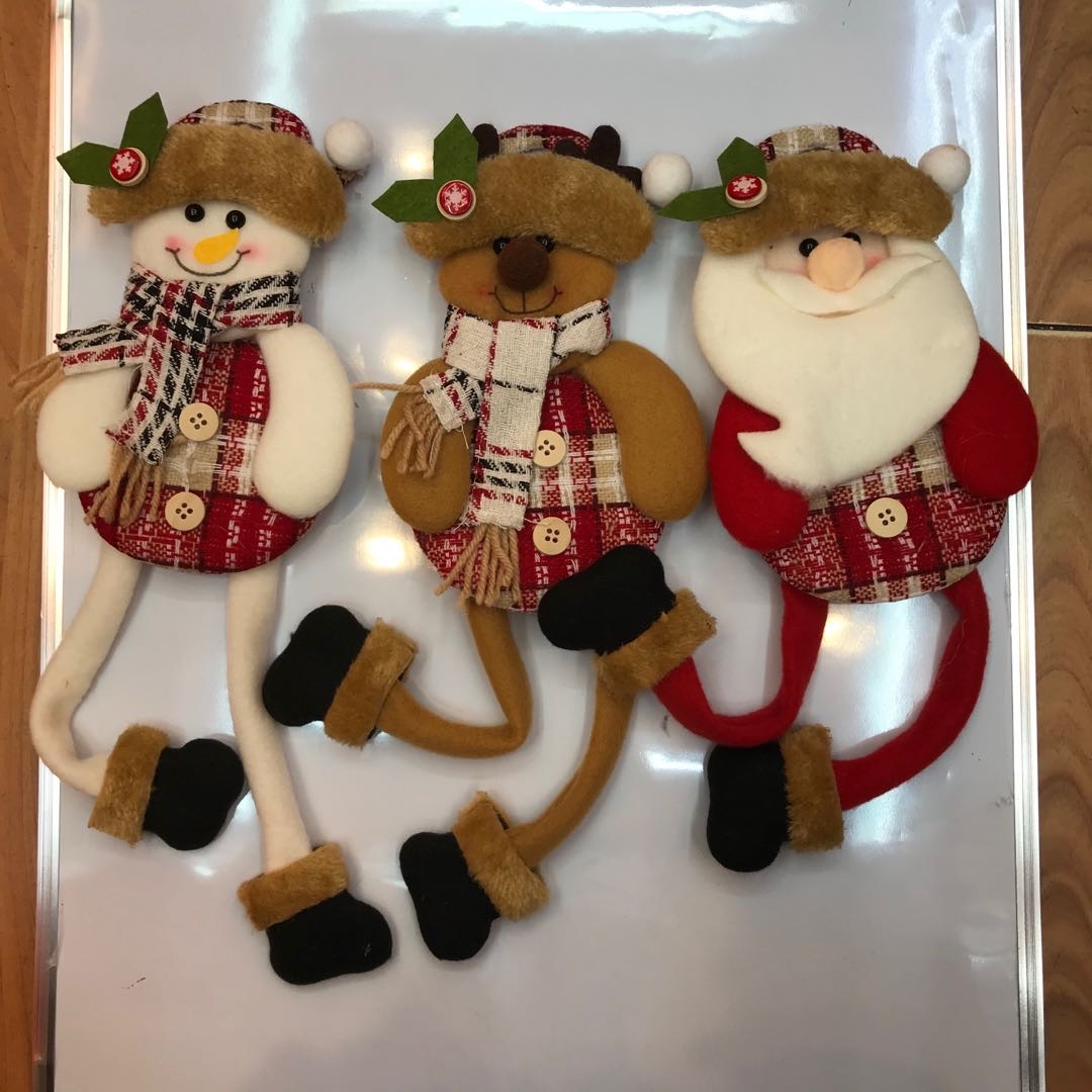 Santa Doll checked clothes doll doll under the Christmas tree set up props decorations scene thumbnail