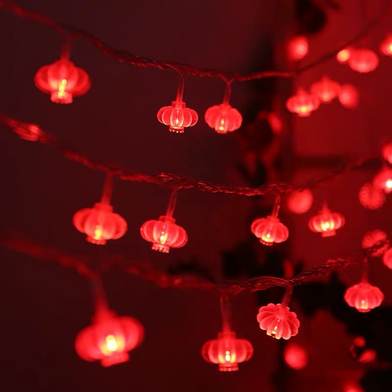 节日LED小灯笼彩灯串灯满天星新年装饰灯中国结挂灯