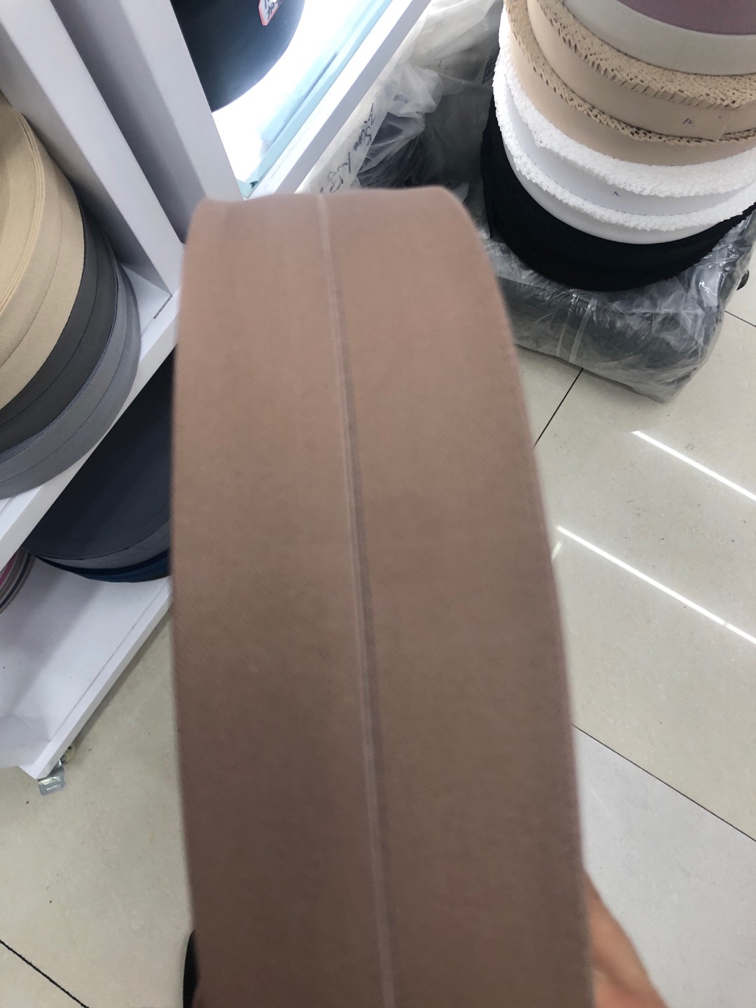 Double Fold Band Printing Thread Polyester Ribbon Plain Ribbon Specification drawing