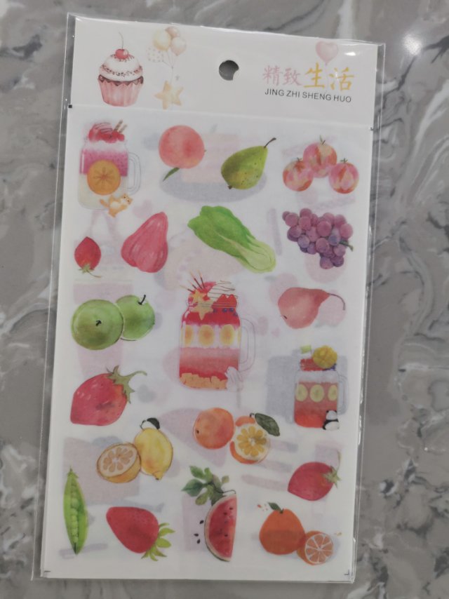 DIY和纸手账贴不干胶贴水果图案不干胶贴