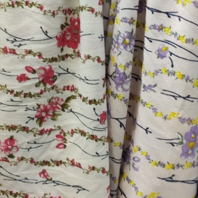 Printed Seersucker Garment Fabric Decorative Cloth Multi-Color Option details Picture