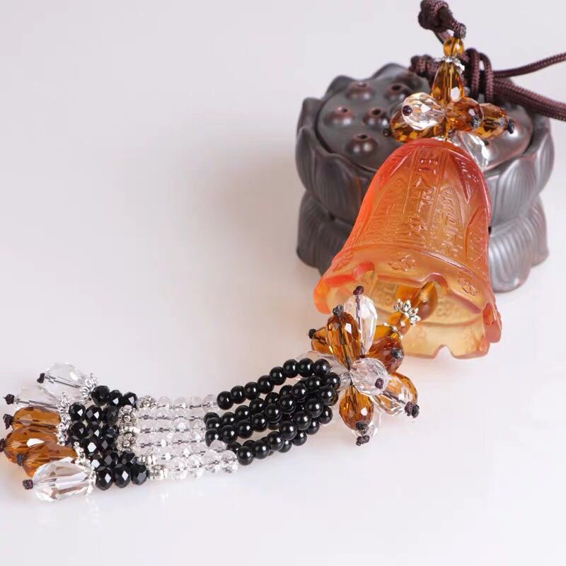 Hongyu Handicrafts pendants, car accessories, glass bell pendants, safe entry and exit, high-end creative interior decoration ornaments, rearview mirror pendants Specification image