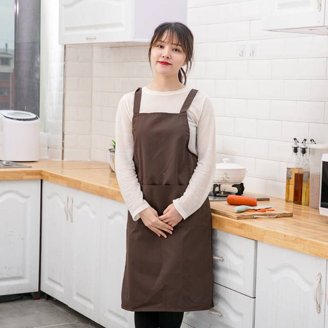 韩版围裙家用厨房时尚纯棉可爱女厨房大人做饭工作服可爱小熊图