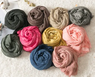Spring And Autumn Ladies All Fashion Plaid Wool Edge Terylene Cotton Scarf Gauze Scarf