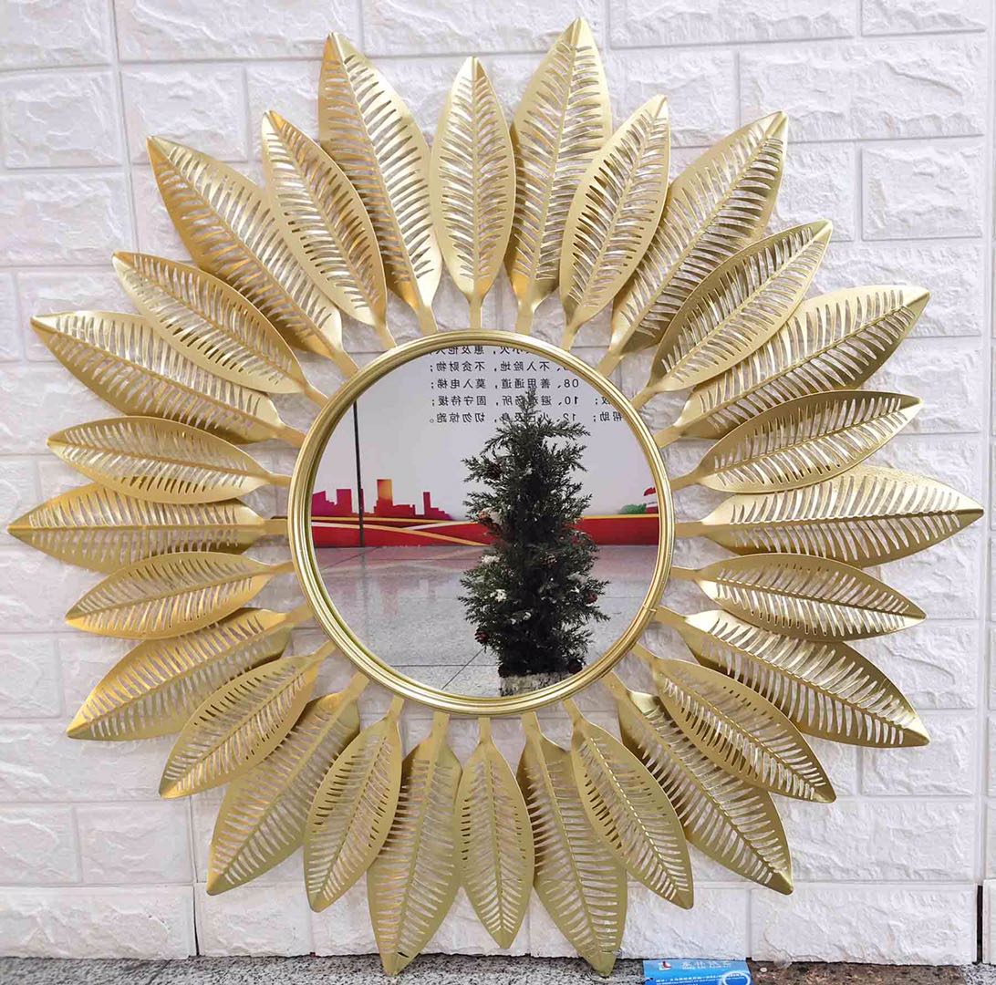 轻奢壁饰铁艺壁挂餐厅墙面装饰品挂件镜子背景墙挂饰酒店创意