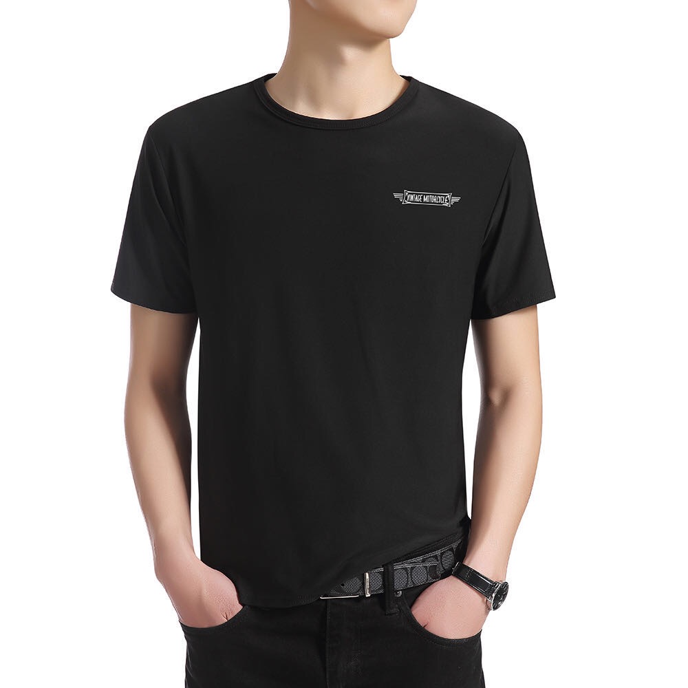 New Men's Letter Pattern T-Shirt Summer Leisure Sports Underwear Undershirt Short Sleeve Top