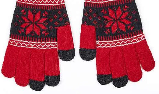 五指触屏手套女士针织毛线加厚黑色保暖男可爱学生骑行韩版秋冬季细节图