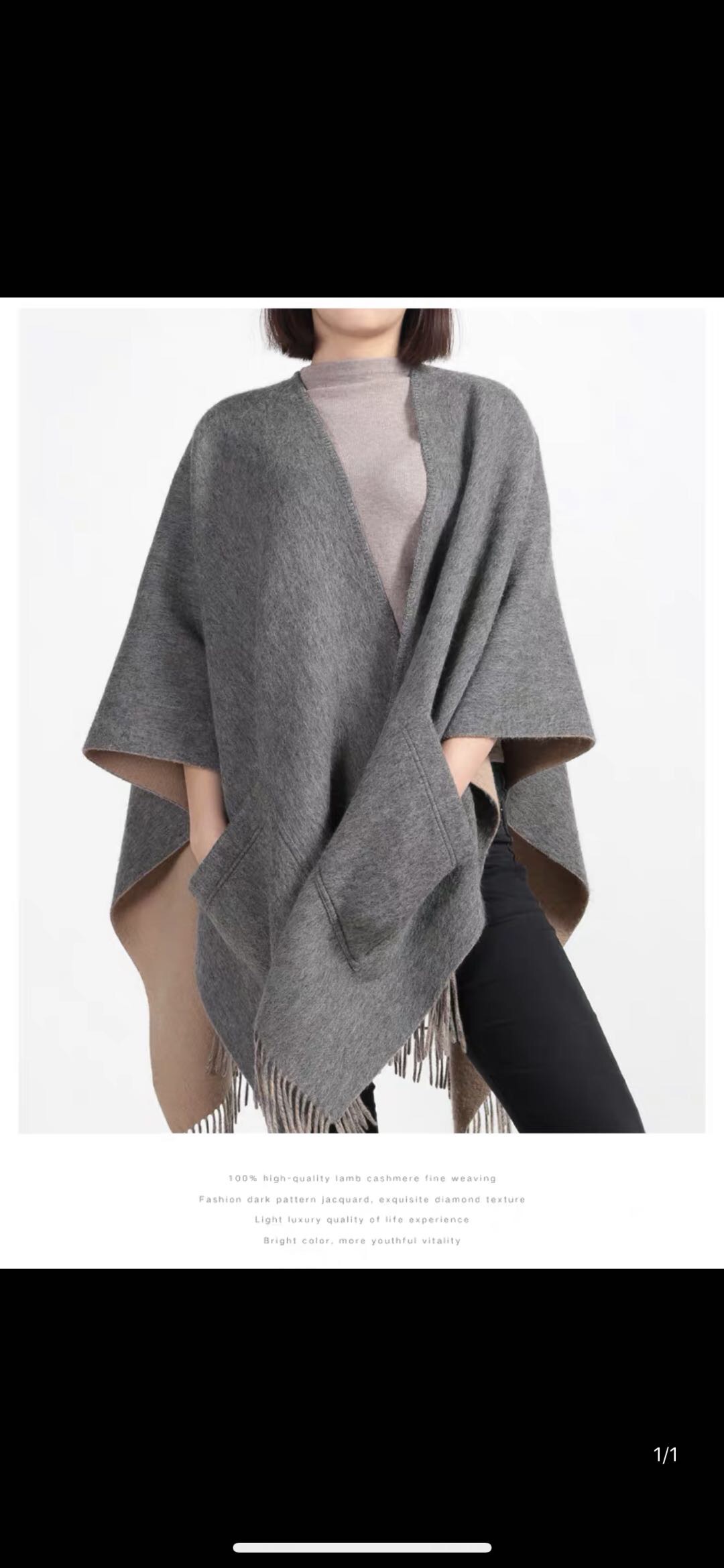 Women's Fashion Trend Casual Everything European And American Style Warm Split With Pocket Fringe Shawl Scarf
