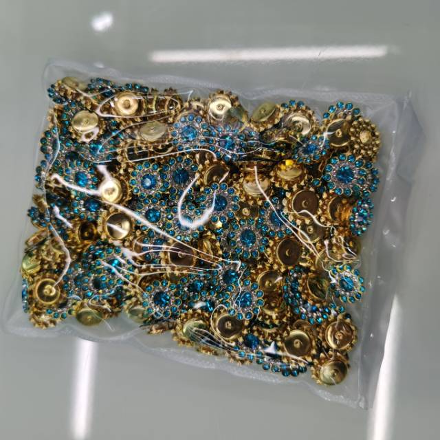 女士服装辅料蓝宝石太阳花钻手缝水钻发饰头饰装饰配件