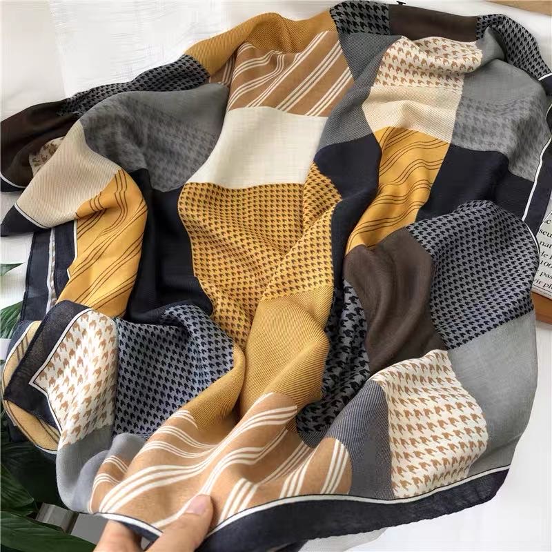 Yellow Interlace Scarf Scarf Long Korean Version Of Casual Fashion