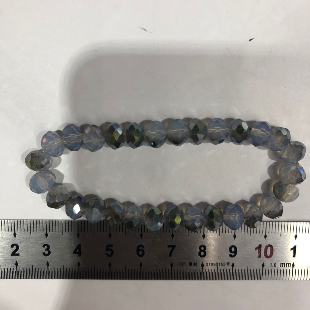 水晶碎石DIY有孔天然带孔半成品消磁紫水晶白粉黄碧玺石榴石手链产品图