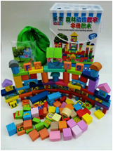 140+60 children's building blocks, wooden educational assembly toys, early education wooden bucket for babies, 1-2 years old, 3 boys and 6 girls details Picture