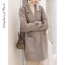 毛呢外套秋冬新款韩版显瘦双面呢中长款零羊绒双面大衣女