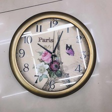复古图案表盘挂钟客厅北欧钟表家用创意时钟现代简约大气挂表时尚石英钟