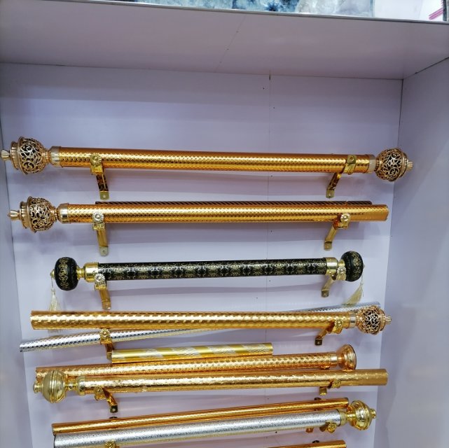 Roman rod curtain rod, single and double rod bracket, curtain track, thickened aluminum alloy hook details Picture