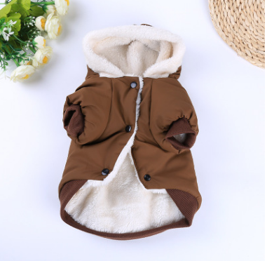 Winter puppy cotton-padded clothes with fleece garments