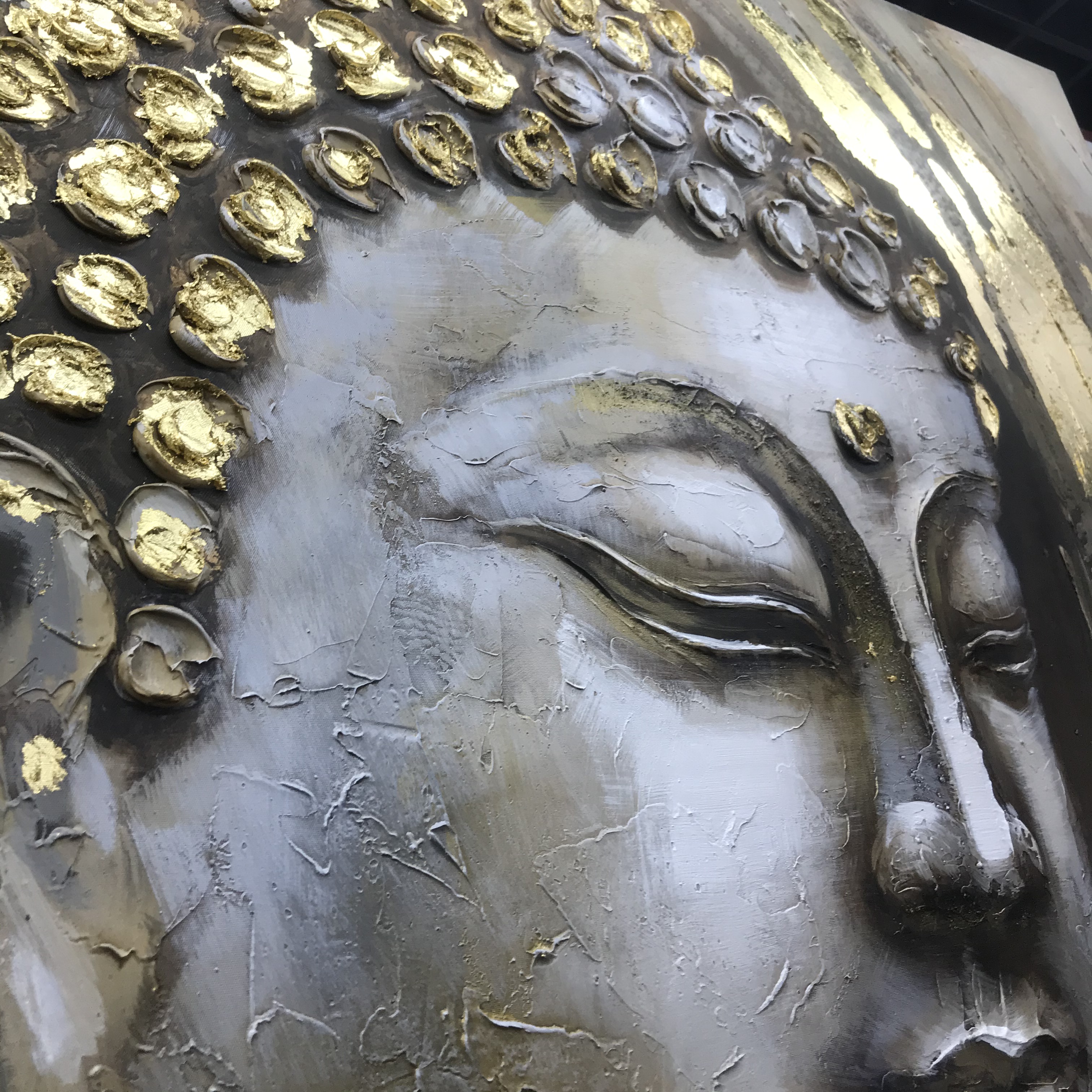 New Chinese-style Zen-inspired entrance hall decorative paintings featuring portraits of Sakyamuni Buddha and wall murals for tea rooms Specification image