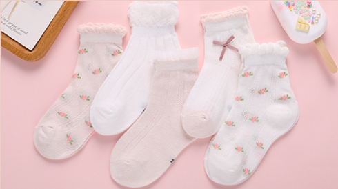 儿童袜子纯棉春秋女童中筒袜春夏薄款婴儿宝宝男童中大童公主棉袜春夏图