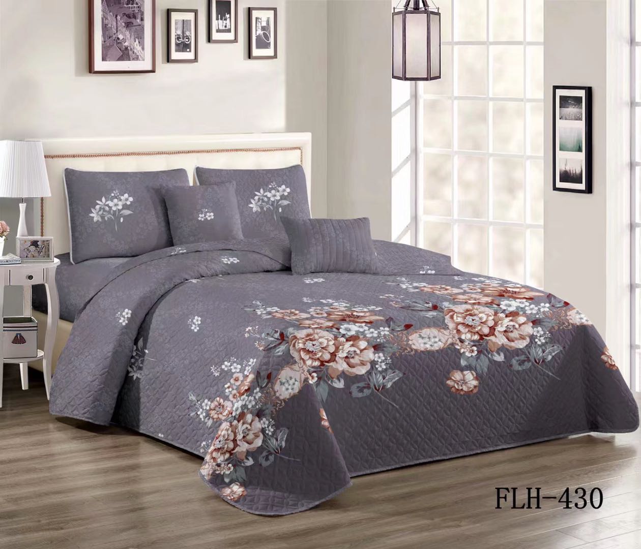 Peony Print Quilted Three-Piece Set details Picture