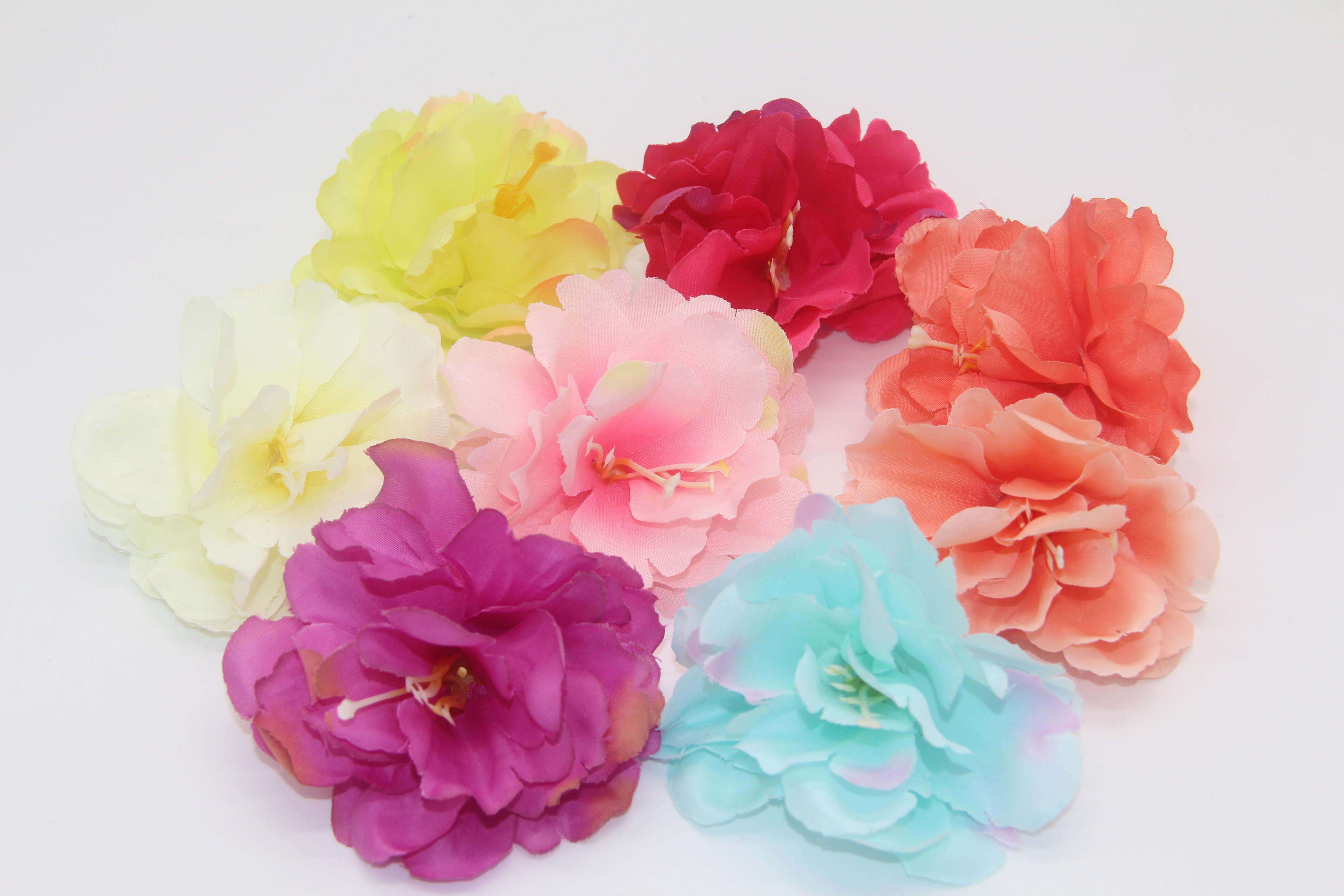 厂家批发 直径6cm 4片长心牡丹花花头