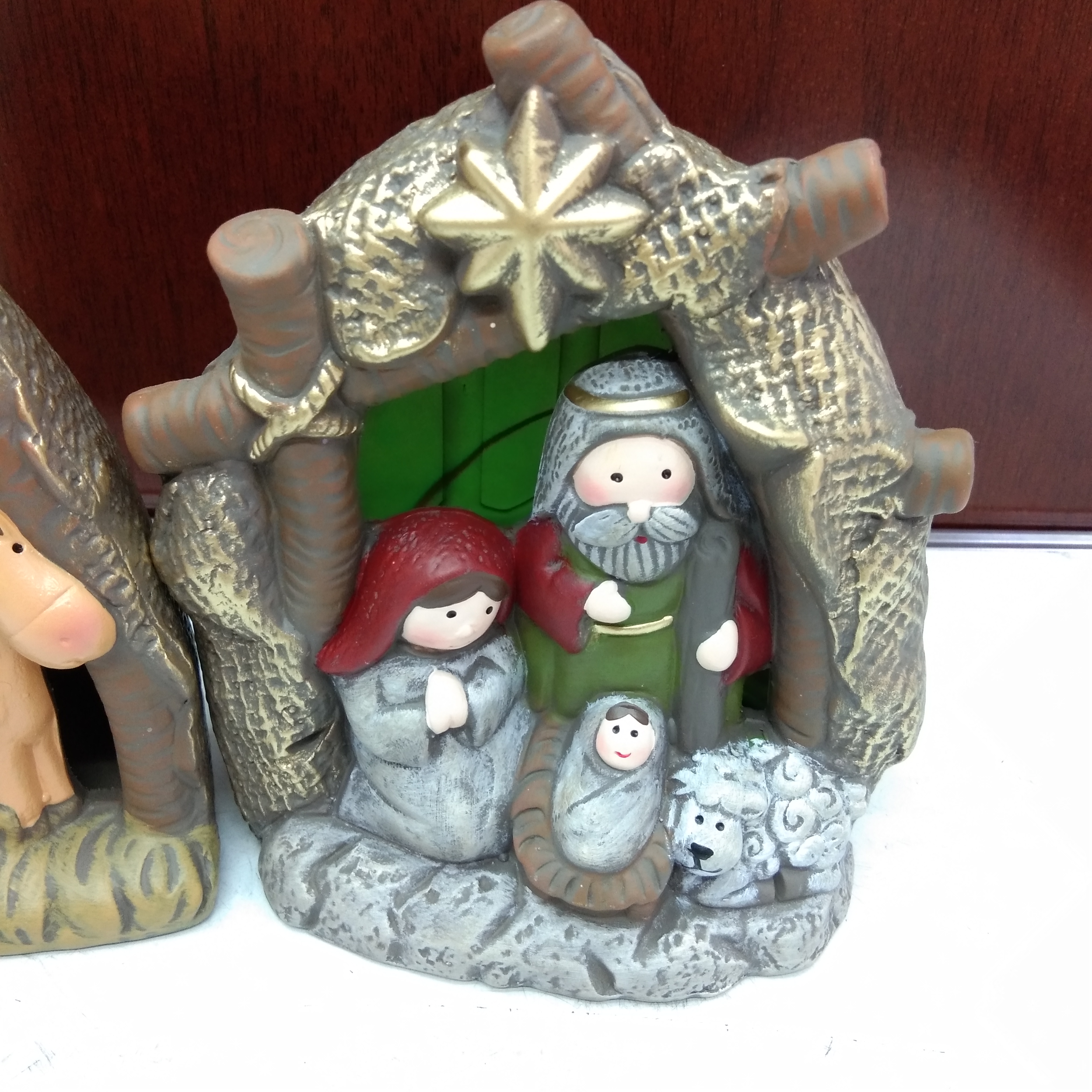 延金陶瓷 厂家直销陶瓷工艺品老人房子小孩摆件批发 桌面摆件 生日礼物 A39产品图