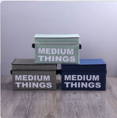 Cotton Linen Household Clothes Storage Basket Quilt Moving Doggy Bag Bundle Mouth Moisture-Proof Wardrobe Organizer Box