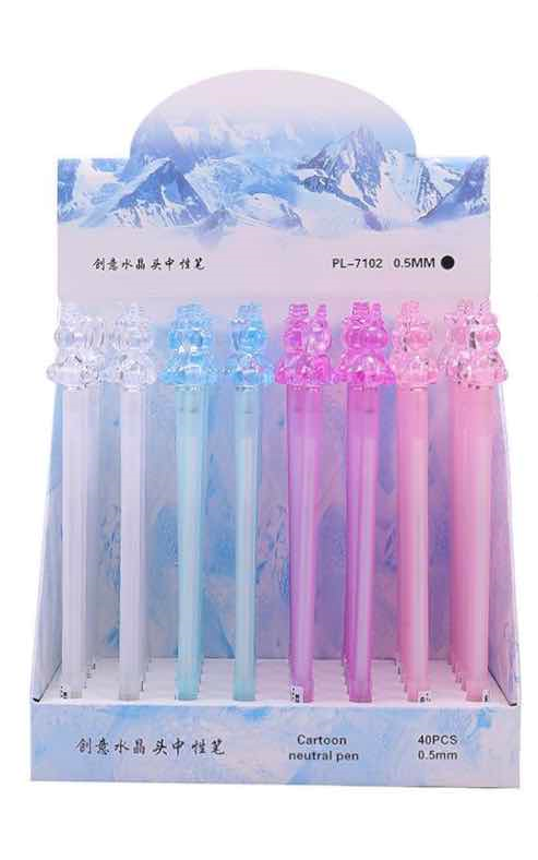 Miki Cat cartoon cute and super adorable unicorn crystal-shaped gel pen
