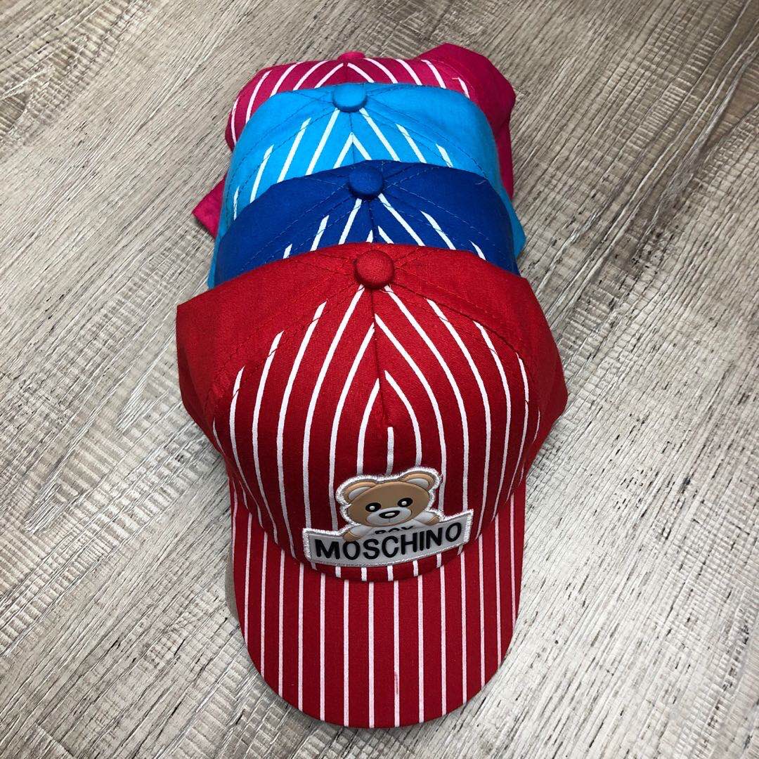 Summer Cartoon Bear Embroidered Striped Outdoor Baseball Cap Children's Visor details Picture