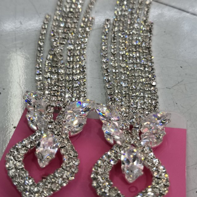 流苏耳环复古风耳饰欧美风夸张水钻饰品外贸出口细节图