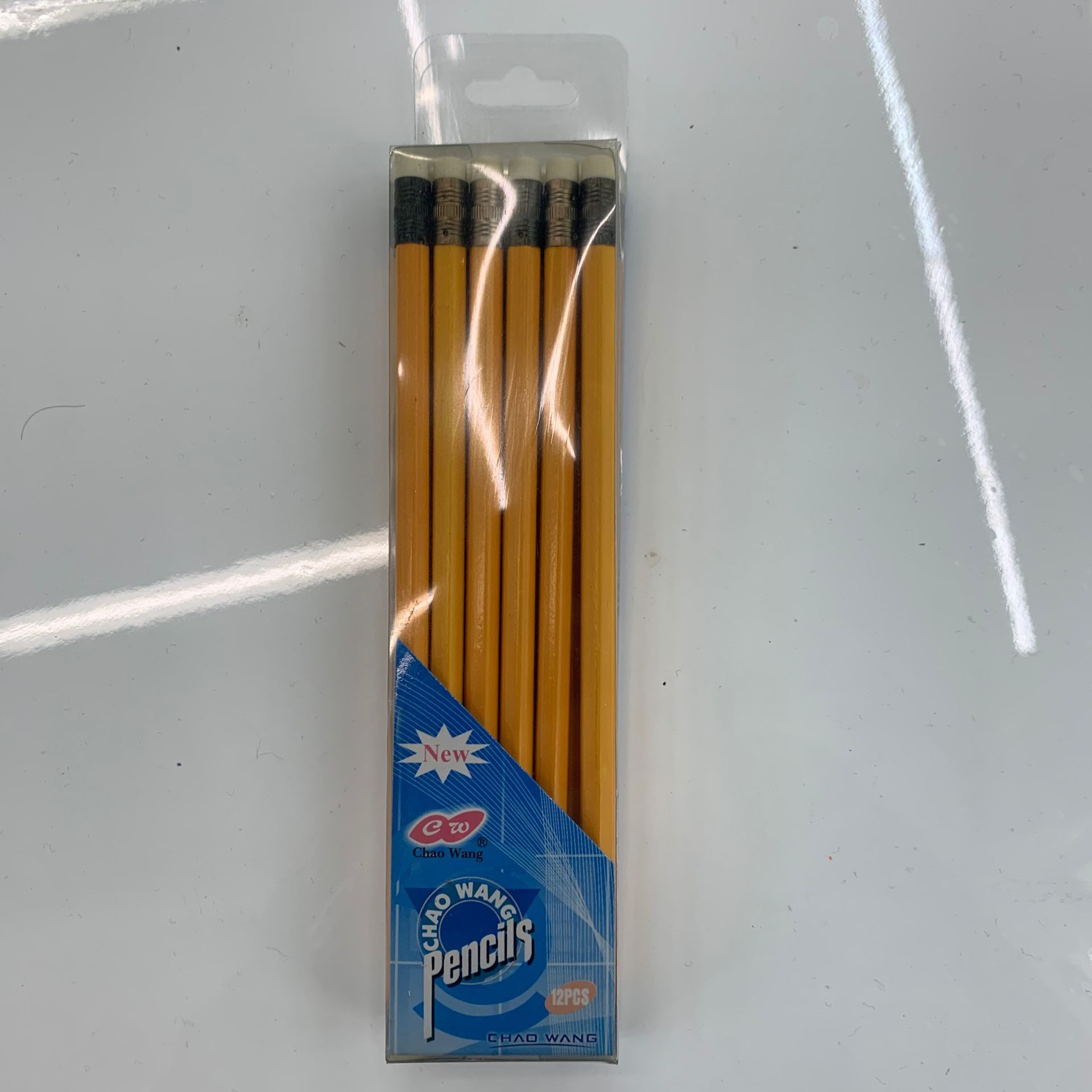 木制铅笔透明PVC盒包装黄色学生绘图铅笔环保pencil12支/盒