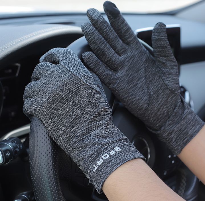 超薄开车防晒手套男冰丝夏天运动骑行防滑驾驶透气速干触屏春秋季细节图