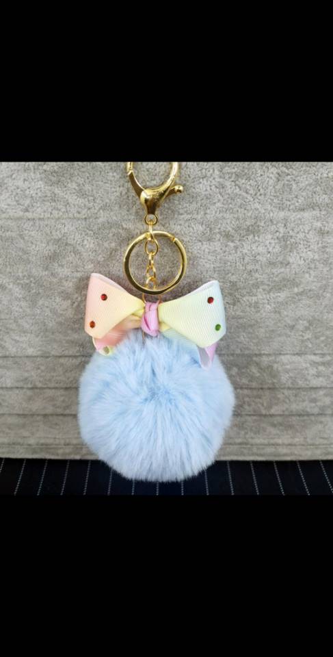 Colorful, elegant and good-looking webbing, electric drill, handcrafted bow, fluffy ball pendant details Picture
