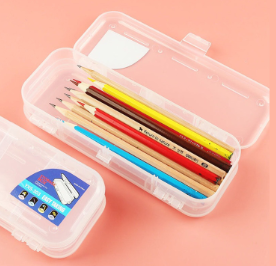 铅笔盒文具盒收纳盒透明塑料双面双开文具盒产品图