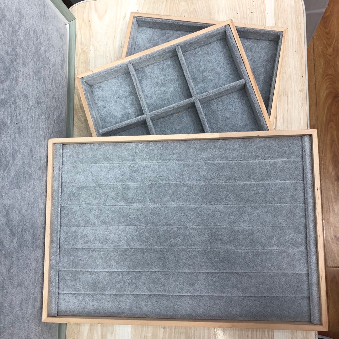 实木加绒布戒指吊坠项链等展示架品质