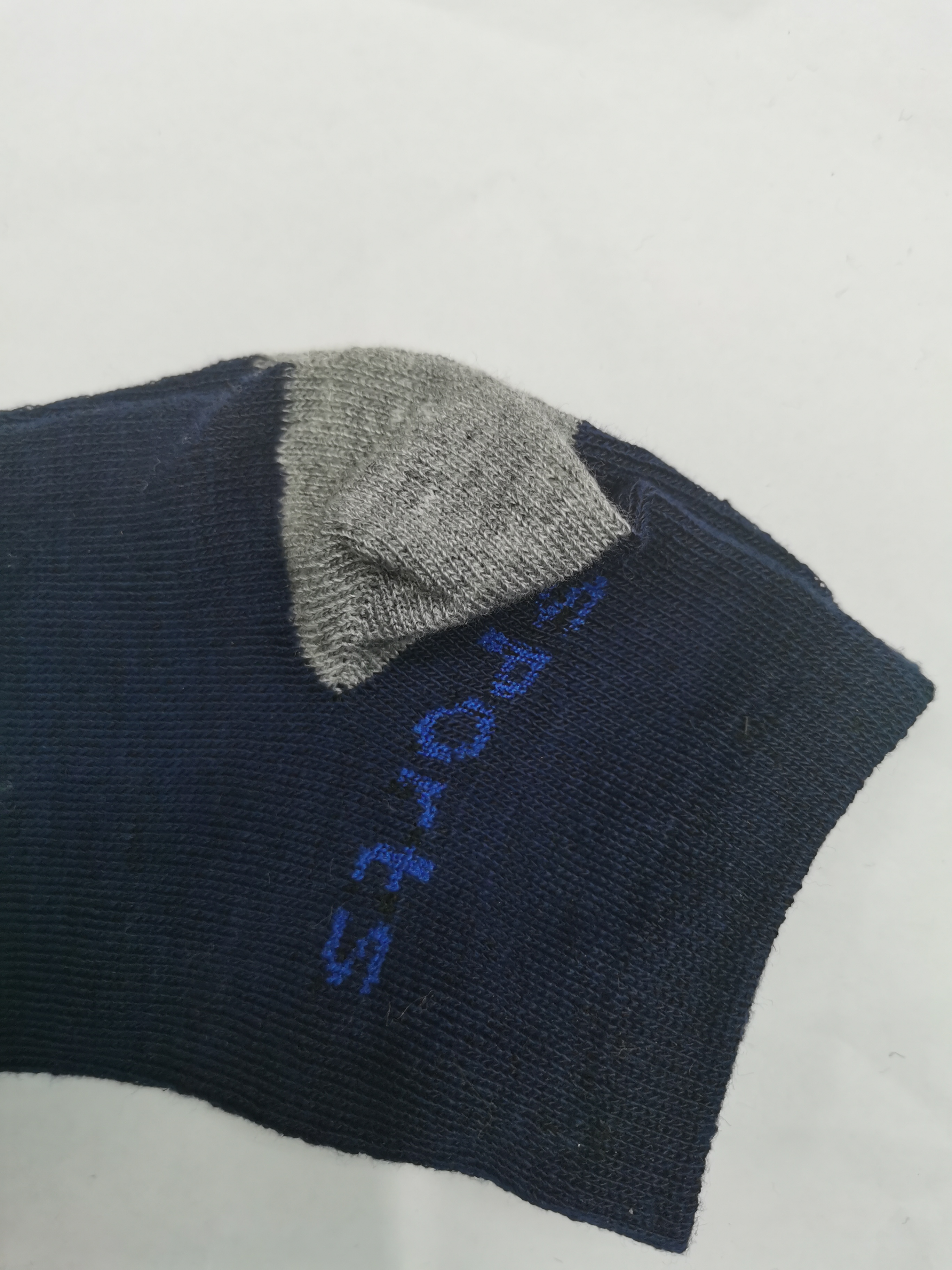 Wholesale men's socks in classic blue, comfortable and mature polyester-cotton style for foreign trade details Picture