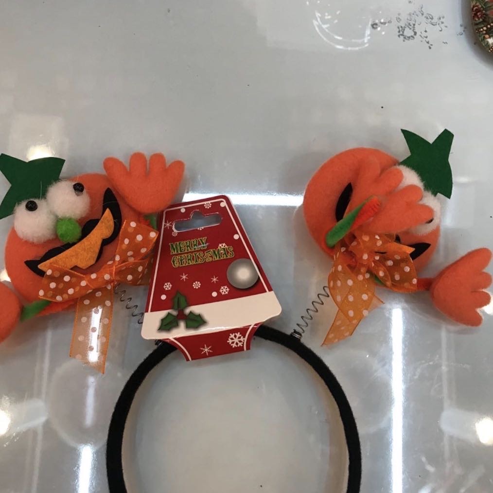 Foreign Trade Europe And The United States Girls Headwear Hair Accessories Hair Band Hair Card Three-Dimensional Pumpkin Christmas Headwear Three-Dimensional details Picture