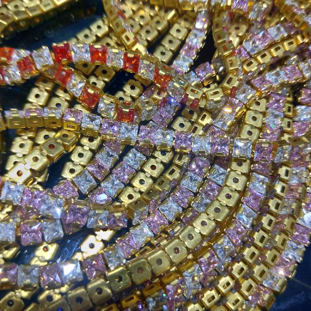 饰品配件  方形锆石爪链饰品配件批发厂家直销