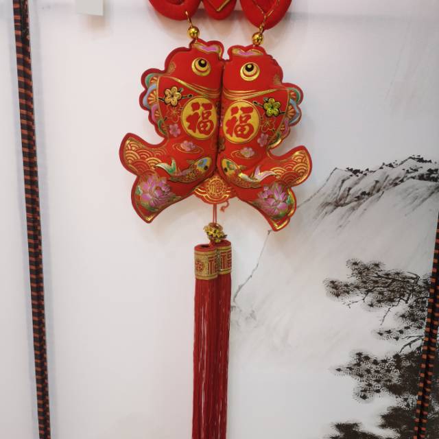40-inch plate-knot golden fortune hanging fish tassels Specification image