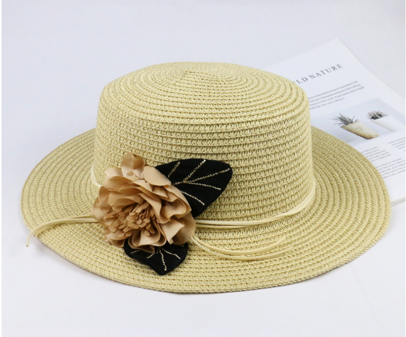 2020 Beach Sunblock Straw Hat Lady Flower Foldable Beach Hat Sun Hat Beach Vacation Travel Sun