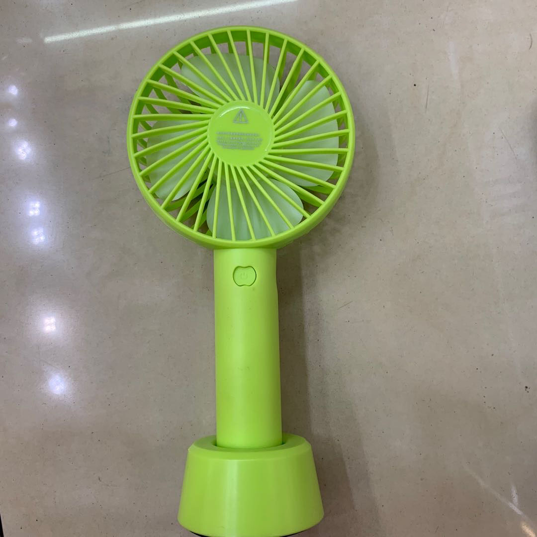 荧光绿手持N9小风扇USB可充电迷你风扇超静音送充电线电池