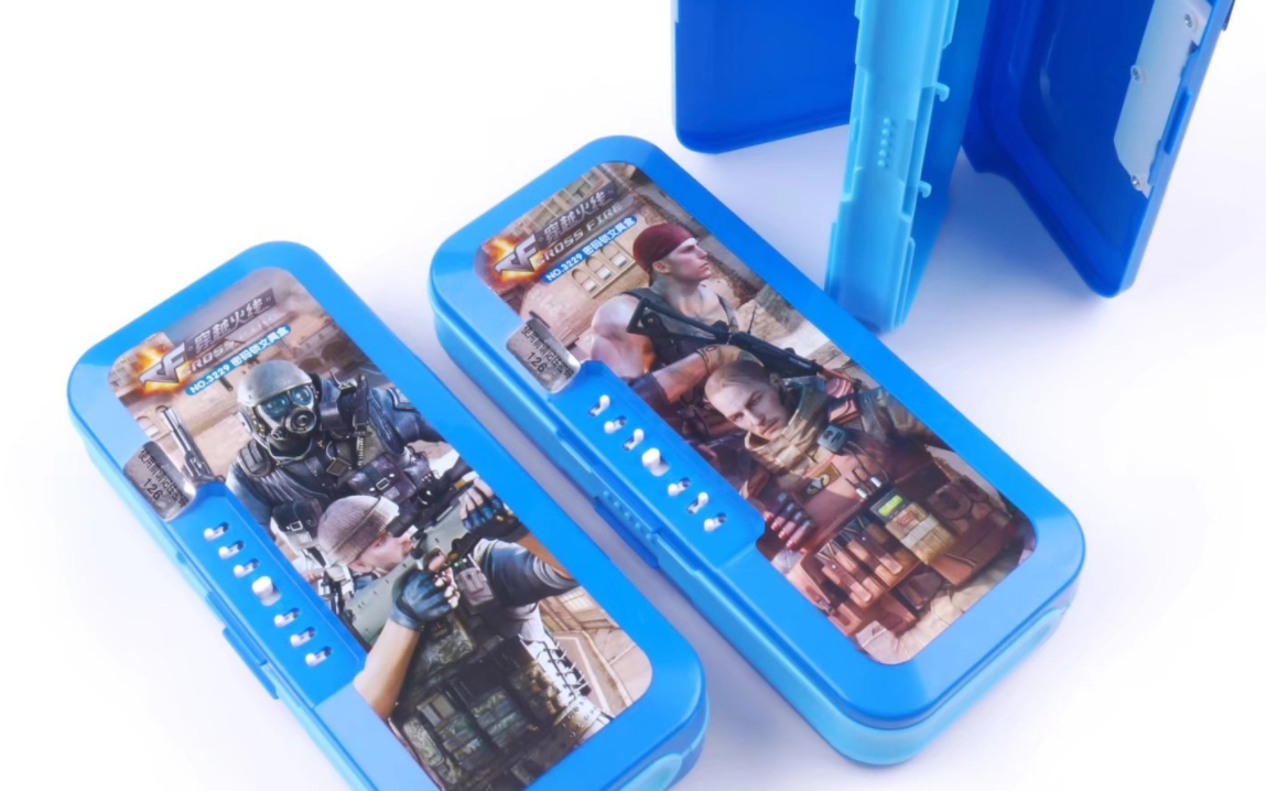 密码锁文具盒铅笔盒多功能塑料盒卡通文具盒新款