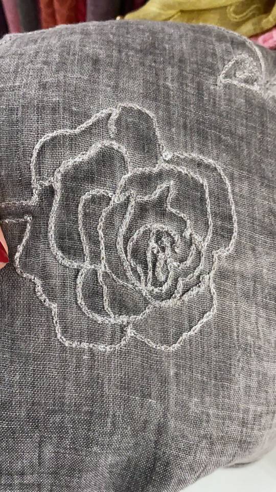 A female Muslim scarf with a dirty, stained, full head embroidered, and a double-headed beard details Picture