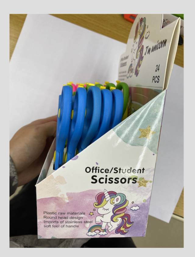 Baihang Stationery Student Scissors, Children's Scissors, Spring Scissors, box set, discounted set Specification image