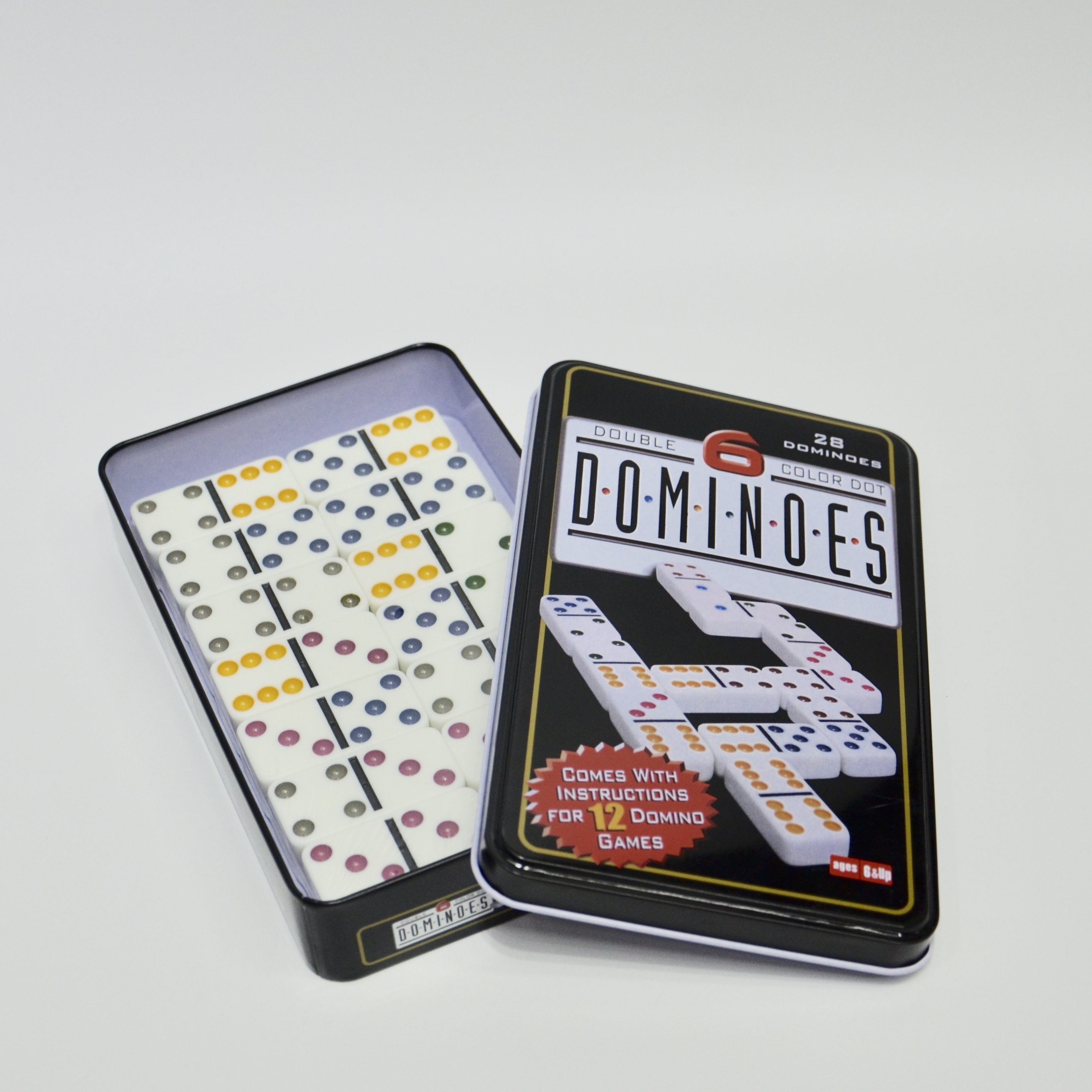 28PCS ivory Domino tin box set details Picture